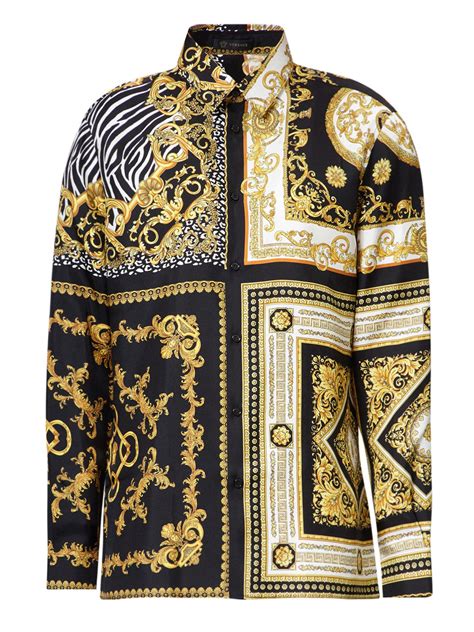 men versace silk shirts|versace shirt men's price.